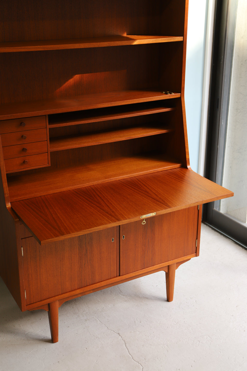 Danish Vintage Bookcase Writing Bureau H.P.Hansen Møbelindustri/デンマークヴィンテージ H.P.ハンセン ブックケース ライティングビューロー 北欧家具