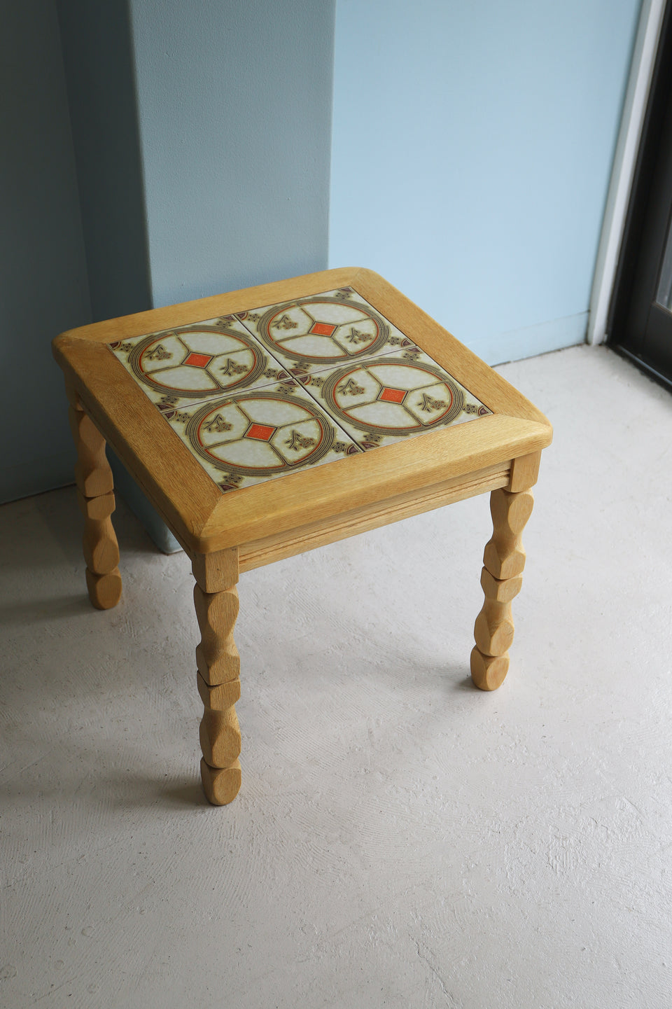 Danish Vintage Tile Top Side Table Oakwood/デンマークヴィンテージ タイルトップサイドテーブル オーク材 北欧家具