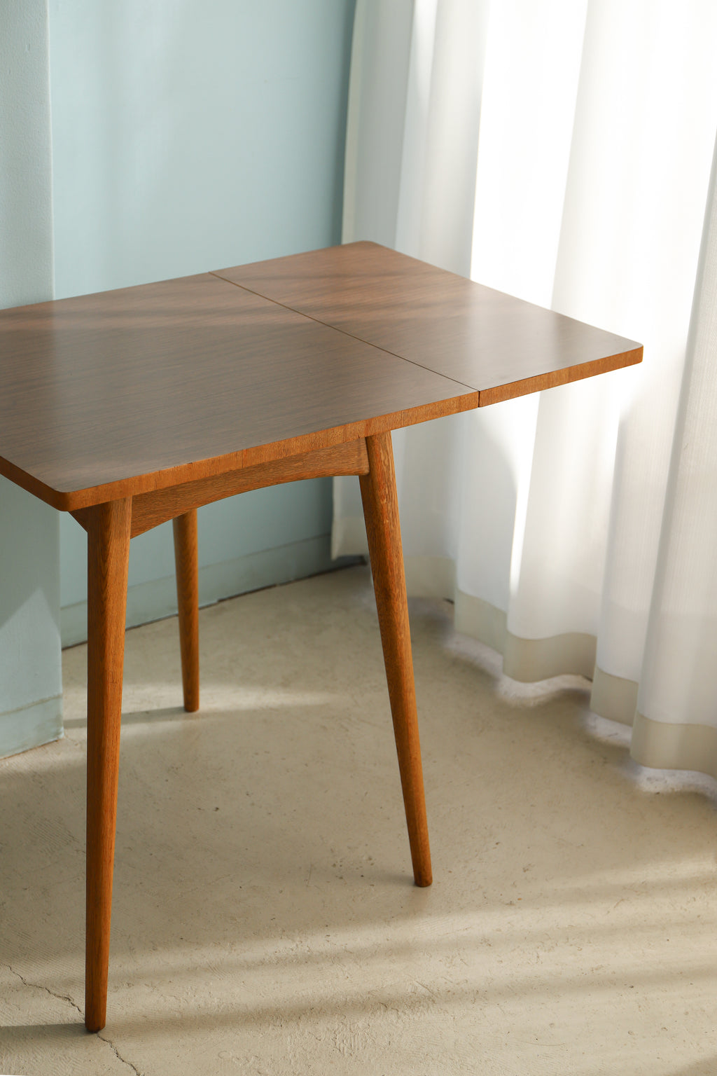 ジャパンヴィンテージ ドロップリーフ メラミントップ テーブル レトロモダン/Japanese Vintage Drop Leaf Melamine  Top Table – FURUICHI/古一