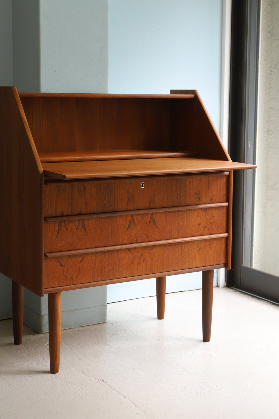 Danish Vintage Hanbjerg Møbelfabrik Writing Bureau/デンマークヴィンテージ ライティングビューロー デスク チーク材 北欧家具