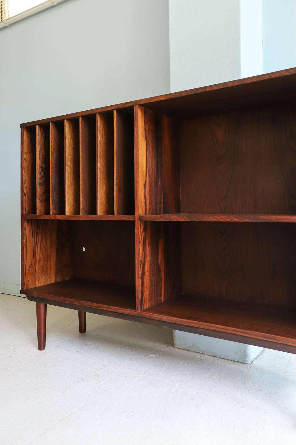 Bookcase with Vinyl Rack Rosewood Danish Vintage/デンマークヴィンテージ ブックケース 本棚 レコードラック ローズウッド 北欧家具