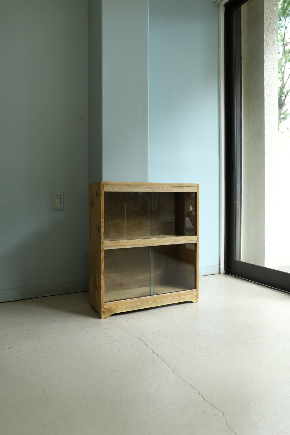 ジャパンヴィンテージ ガラス棚 ショーケース 古道具 レトロ/Japanese Vintage Small Glass Case Cabinet