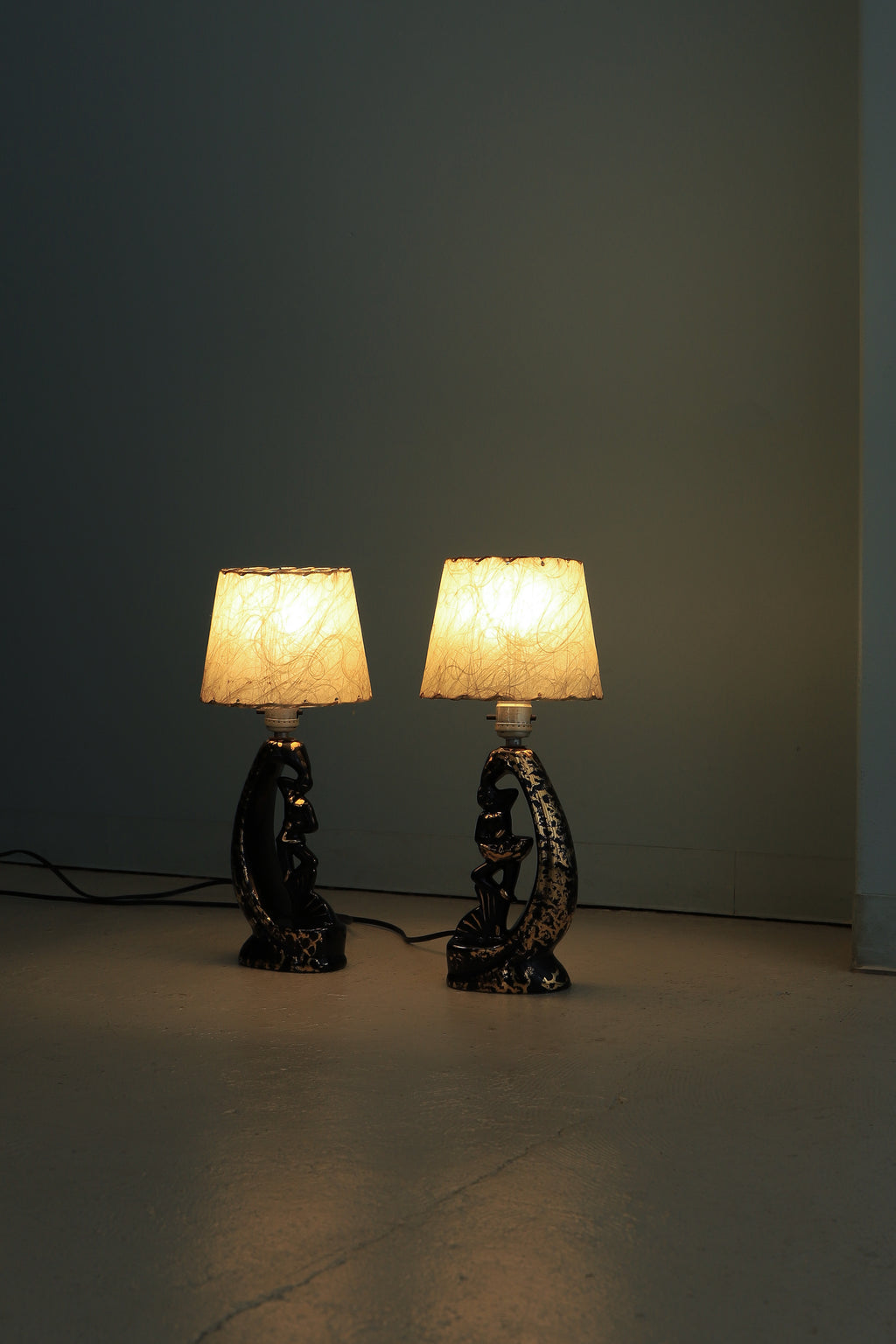 US Vintage Ceramic Dancer Lamp Pair/アメリカヴィンテージ ダンサーランプ ペア 照明 ミッドセンチュリー