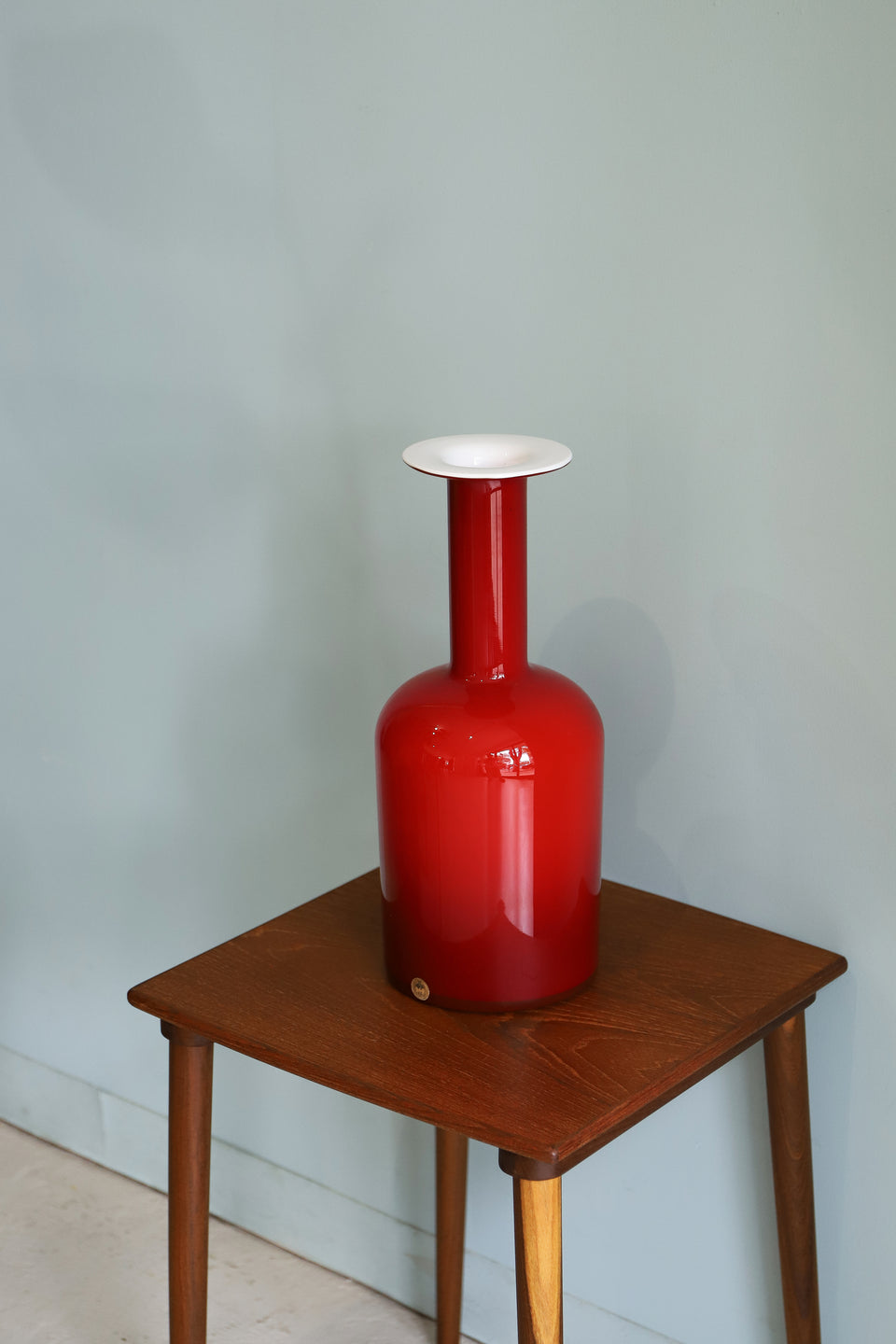 Holmegaard Gul Vase Red Danish Vintage/ホルムガード ガルベース ガラス 花瓶 デンマーク 北欧ヴィンテージ