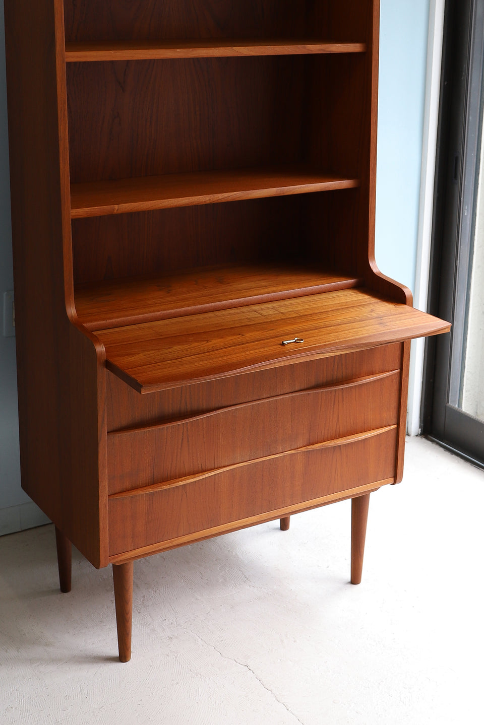 Danish Vintage Bookcase Bureau/デンマークヴィンテージ ブックケース ビューロー 本棚 チーク材 北欧家具