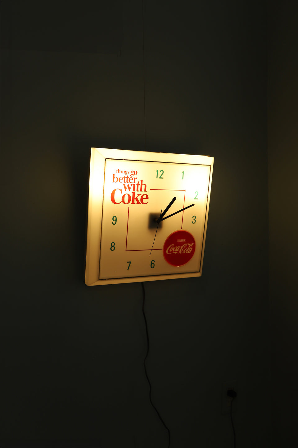 US Vintage Coca-Cola Light Up Wall Clock/アメリカヴィンテージ コカコーラ ライトアップウォールクロック