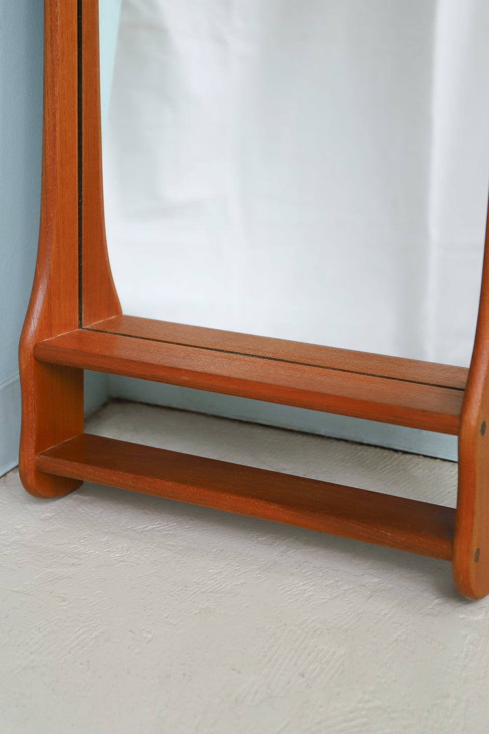 Danish Vintage Wall Mirror with Rack/デンマークヴィンテージ ウォールミラー 棚付き 鏡 チーク材 北欧インテリア