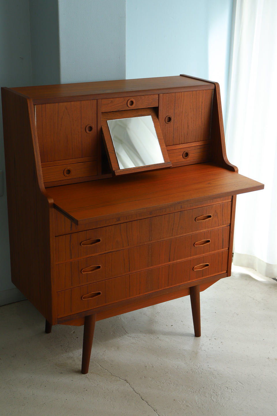 Writing Bureau with Mirror Danish Vintage/デンマークヴィンテージ ライティングビューロー ミラー付き ドレッサー 北欧家具