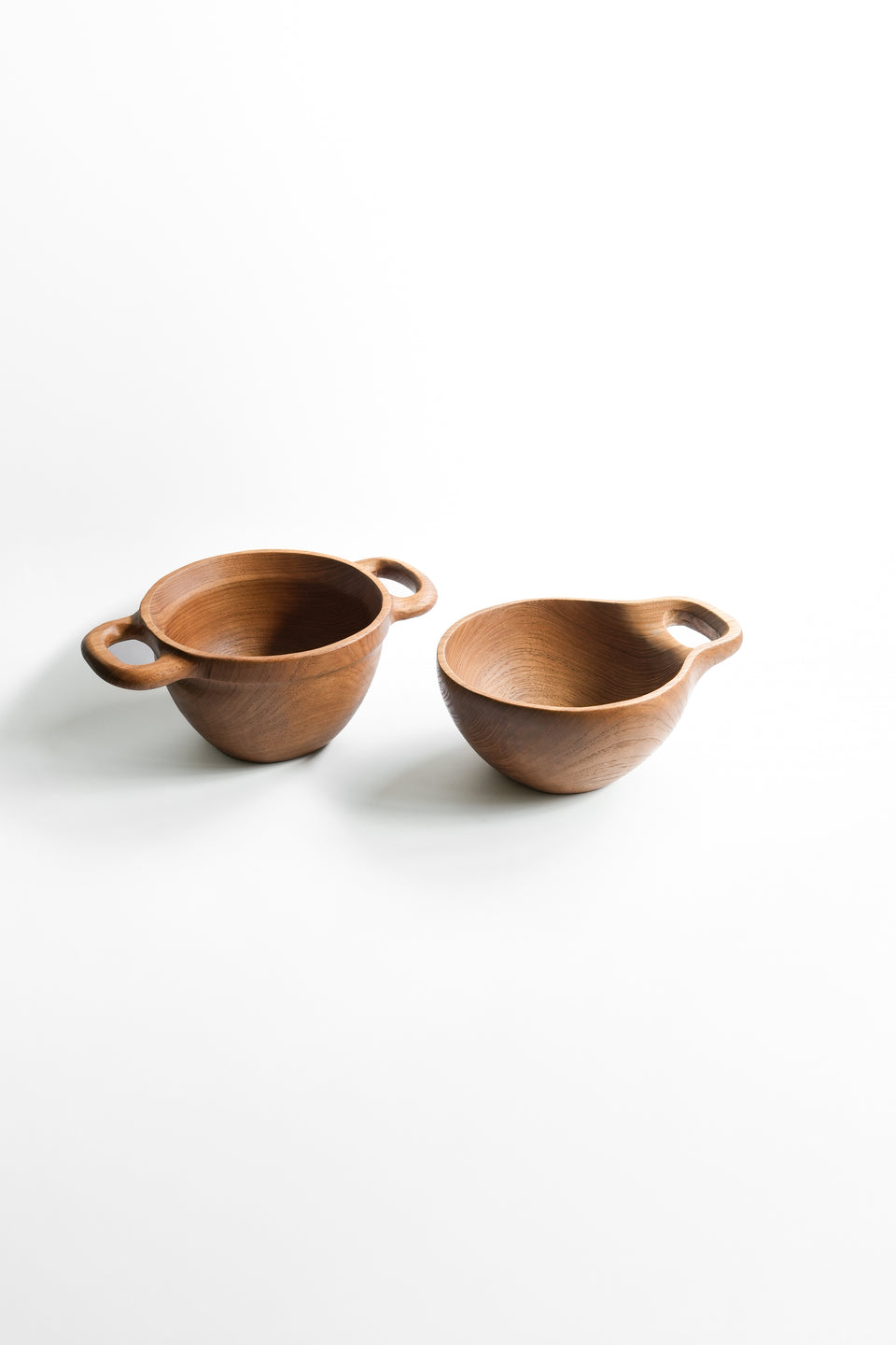 Solid Teak Serving Bowl with Handles/チーク材 ハンドル付きサービングボウル