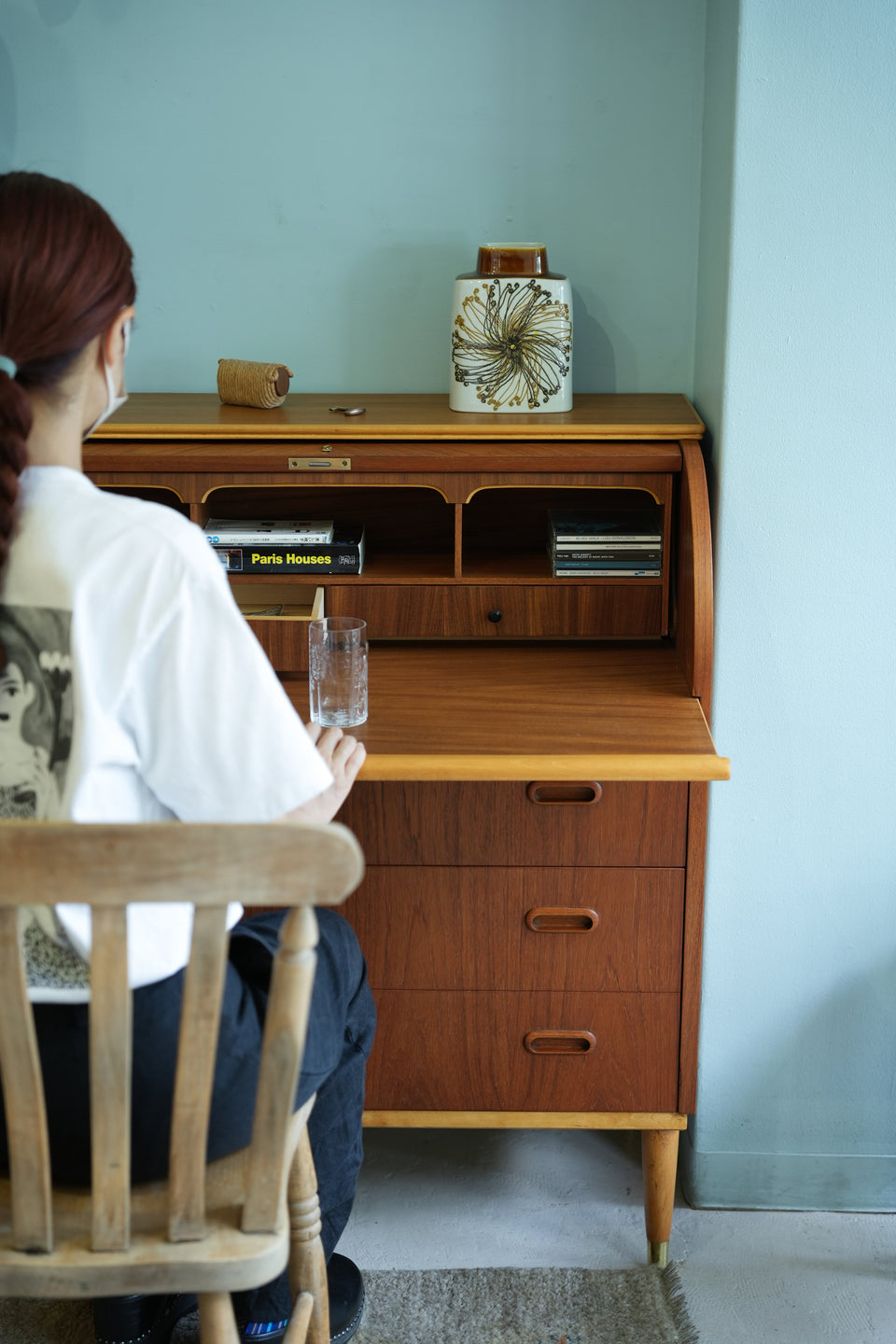 Rolltop Writing Bureau Swedish Vintage/スウェーデンヴィンテージ ロールトップ ライティングビューロー 北欧家具