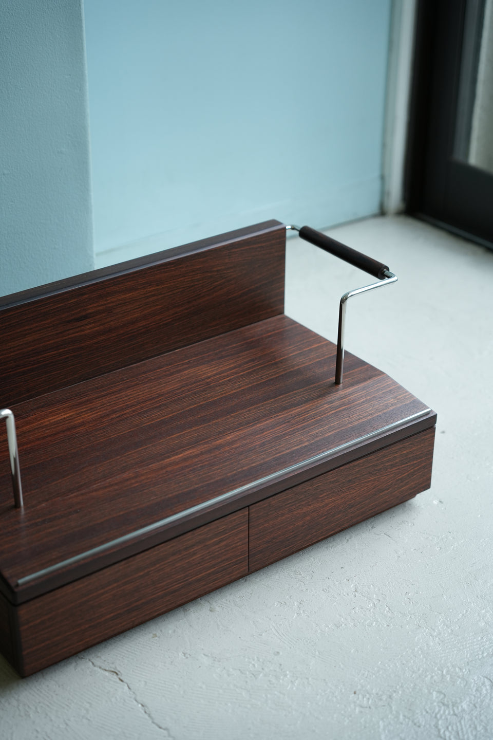 Vintage Rosewood Cassette Tape Drawer Cabinet/ヴィンテージ カセットテープ 卓上キャビネット ローズウッド材