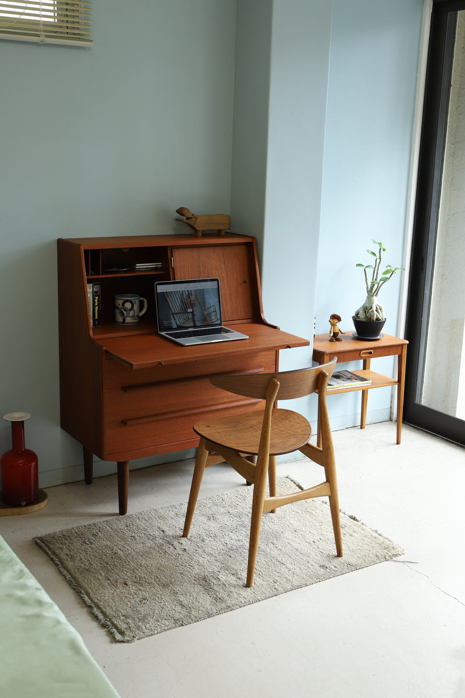 Danish Vintage Ølholm Møbelfabri Writing Bureau with Mirror/デンマークヴィンテージ ライティングビューロー ミラー付き 北欧家具