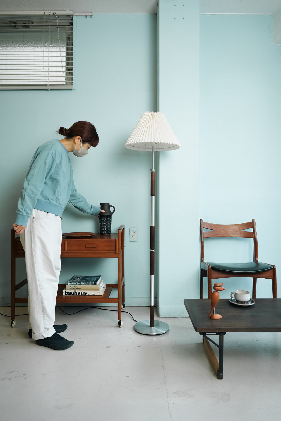 Danish Vintage Floor Stand Light Rosewood × Metal/デンマークヴィンテージ フロアスタンドライト ローズウッド材 照明 北欧インテリア