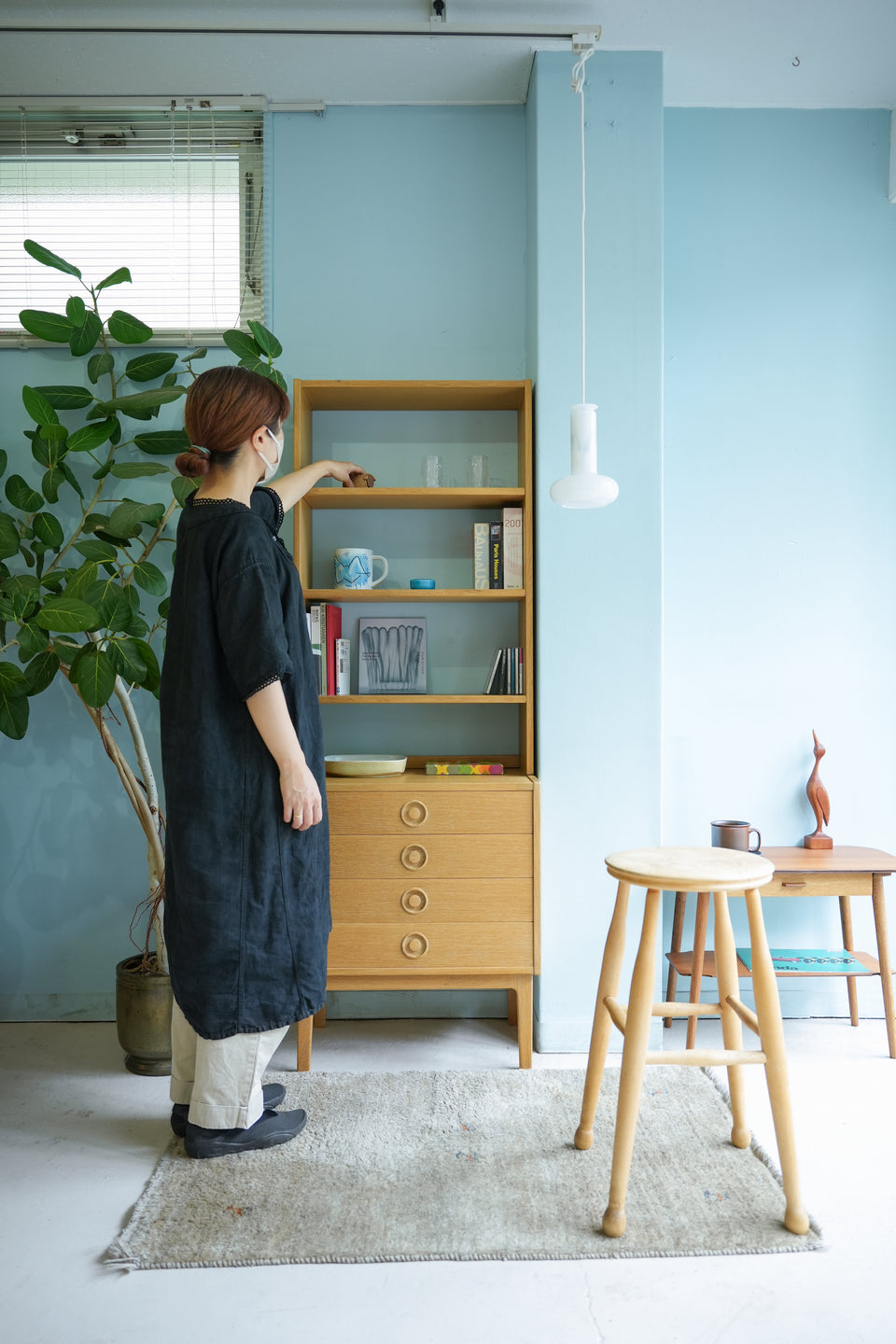 Oakwood Slim Bookcase Scandinavian Vintage/北欧ヴィンテージ スリムブックケース オーク材 本棚