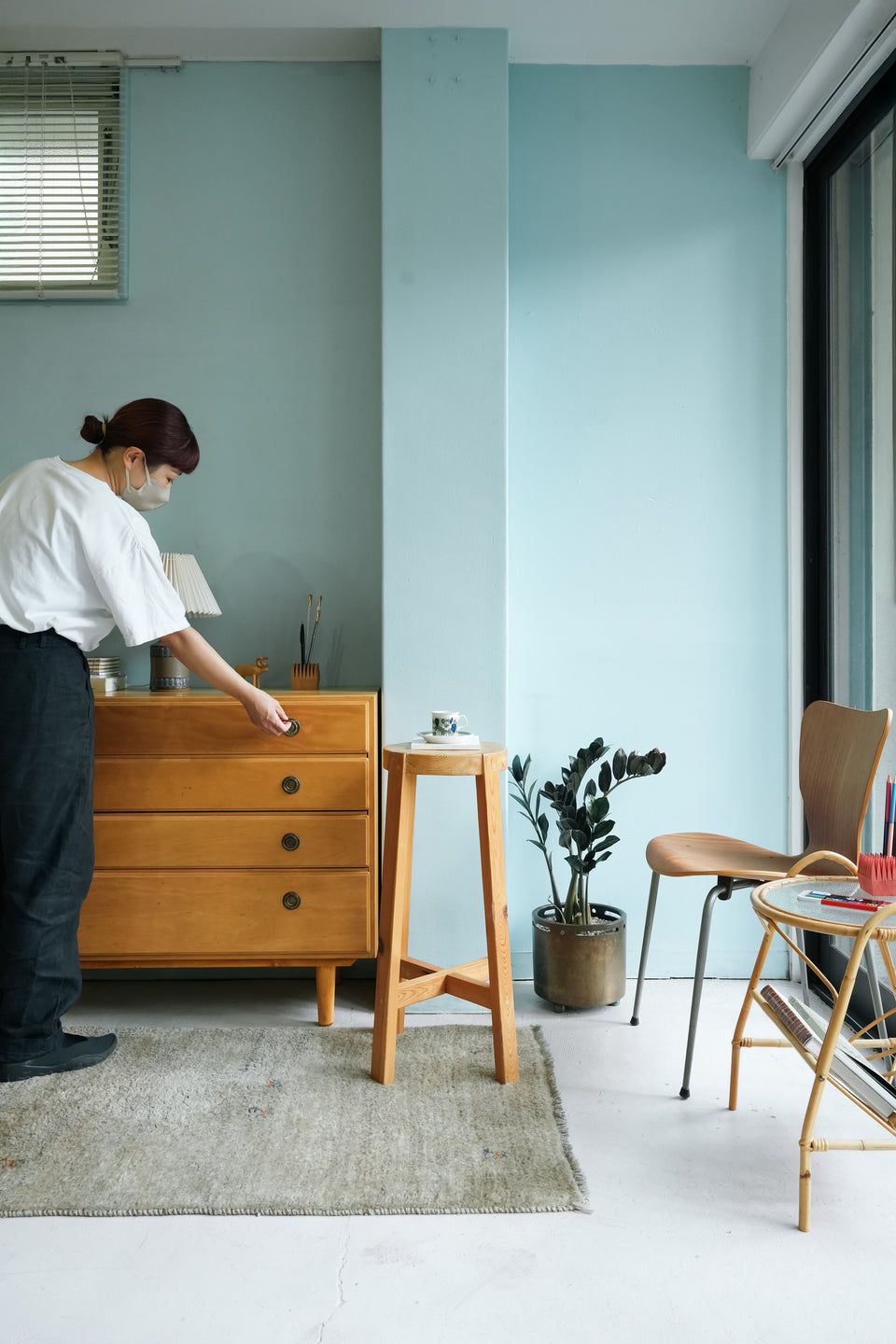 Scandinavian Vintage Pinewood High Stool/北欧ヴィンテージ ハイスツール パイン材