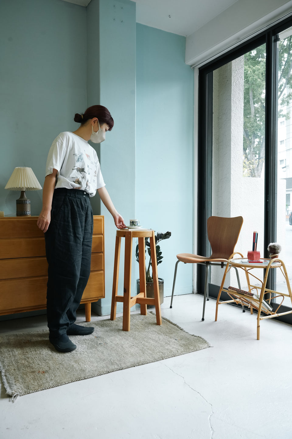 Scandinavian Vintage Pinewood High Stool/北欧ヴィンテージ ハイスツール パイン材