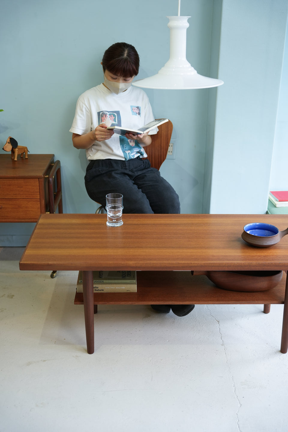 Teakwood Coffee Table Vintage Midcentury/ヴィンテージ コーヒーテーブル チーク材 ラック付