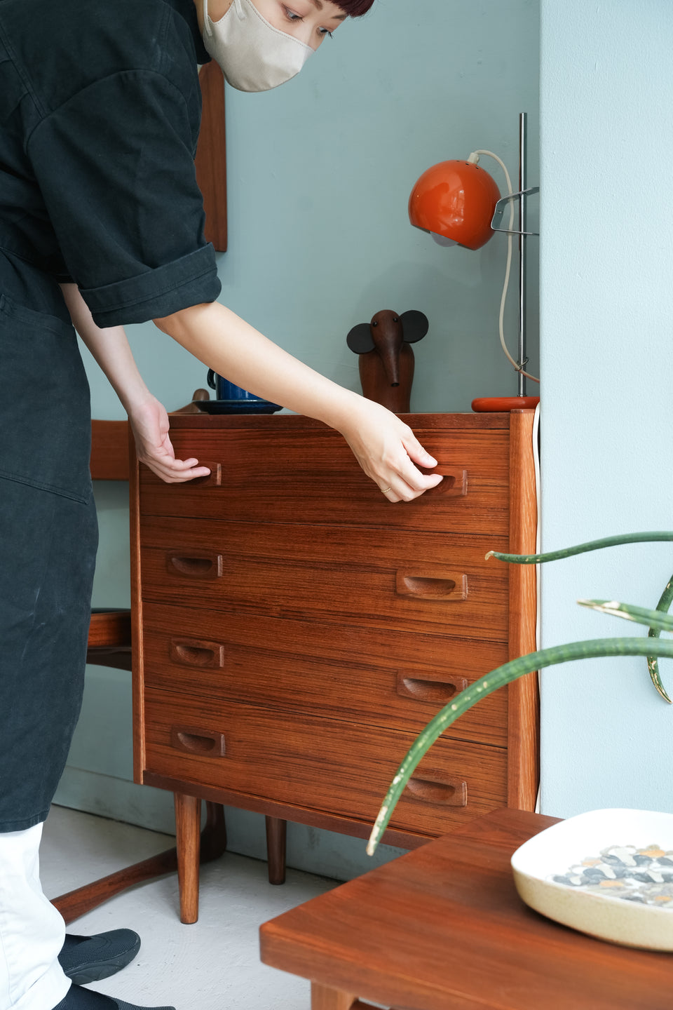 Danish Vintage Teakwood 4drawer Chest/デンマークヴィンテージ 4段チェスト チーク材 収納 北欧家具
