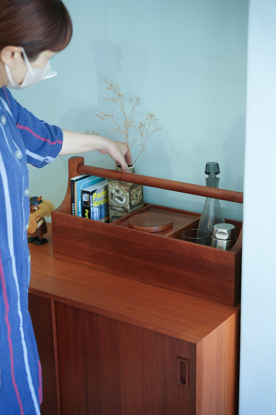 Danish Vintage NISSEN Bar Caddy Teakwood/デンマークヴィンテージ ニッセン バーキャディー チーク材 北欧インテリア