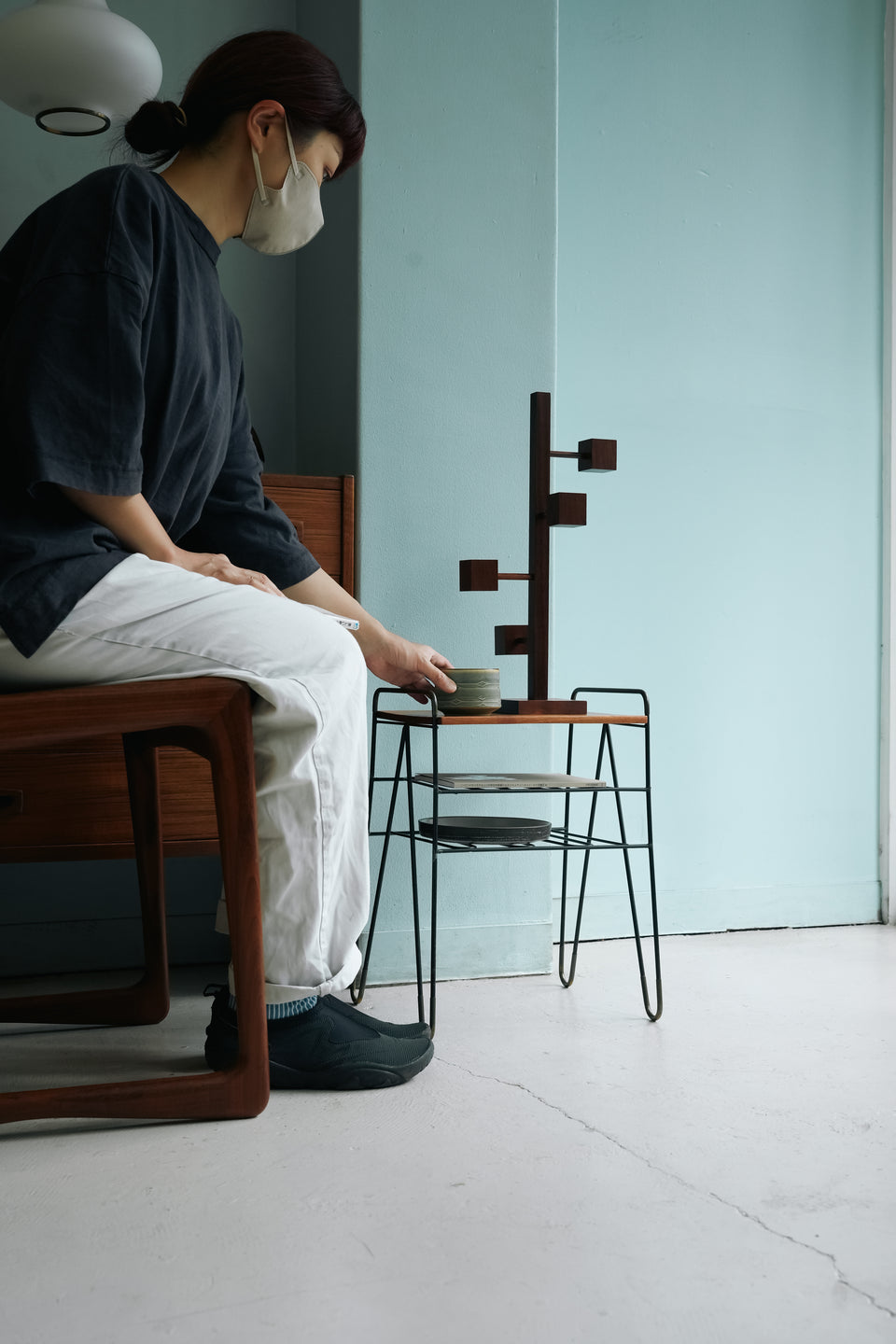 Danish Vintage Side Table Teak & Iron/デンマークヴィンテージ サイドテーブル チーク材 アイアン 北欧家具