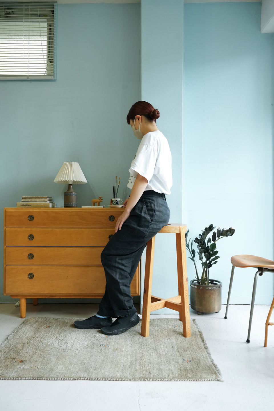 Scandinavian Vintage Pinewood High Stool/北欧ヴィンテージ ハイスツール パイン材