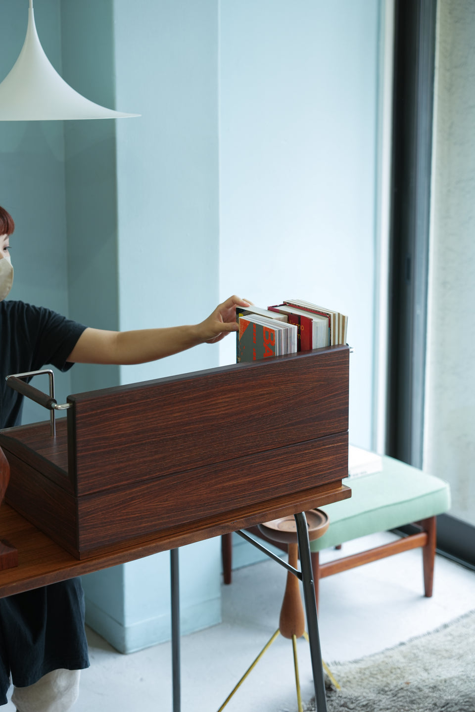 Vintage Rosewood Cassette Tape Drawer Cabinet/ヴィンテージ カセットテープ 卓上キャビネット ローズウッド材