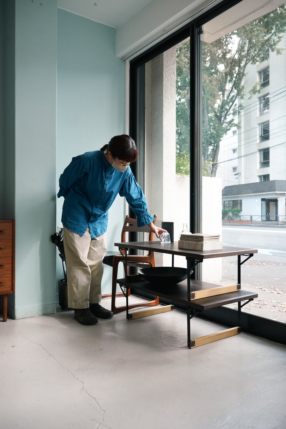 Japanese Vintage Folding Low Table/ジャパンヴィンテージ 裁ち台 作業台 折りたたみ ローテーブル 2台セット