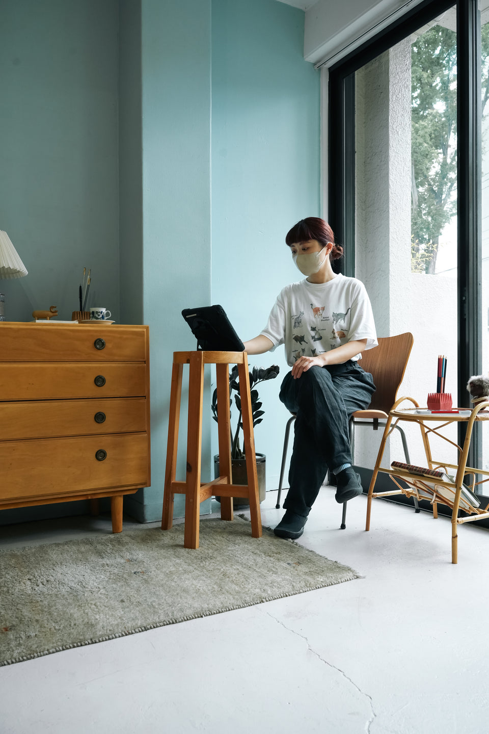 Scandinavian Vintage Pinewood High Stool/北欧ヴィンテージ ハイスツール パイン材