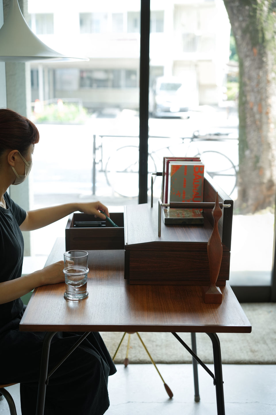 Vintage Rosewood Cassette Tape Drawer Cabinet/ヴィンテージ カセットテープ 卓上キャビネット ローズウッド材
