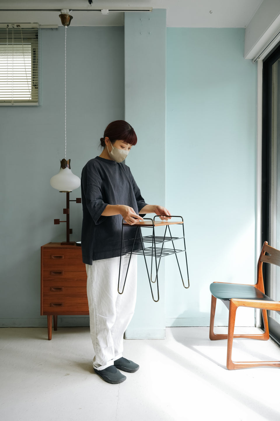 Danish Vintage Side Table Teak & Iron/デンマークヴィンテージ サイドテーブル チーク材 アイアン 北欧家具