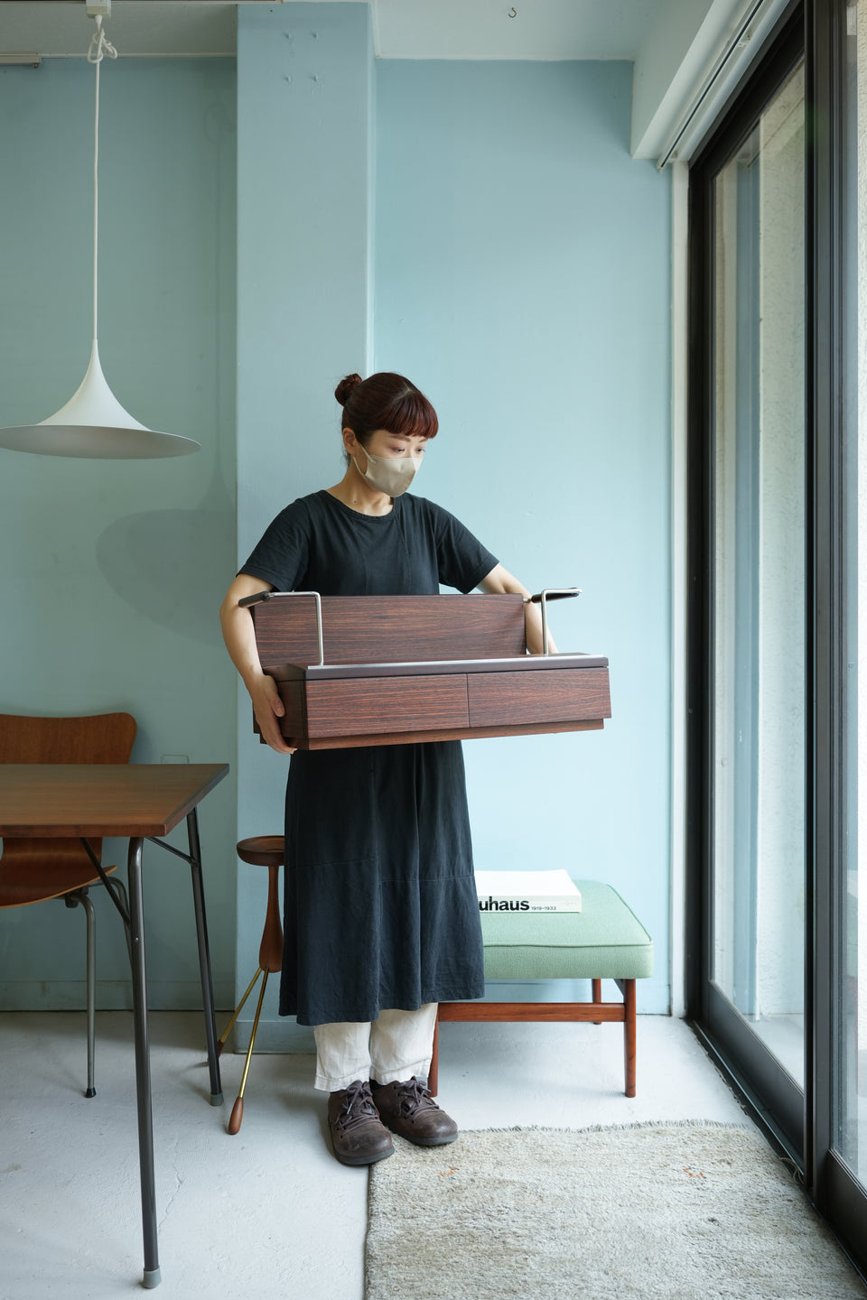 Vintage Rosewood Cassette Tape Drawer Cabinet/ヴィンテージ カセットテープ 卓上キャビネット ローズウッド材