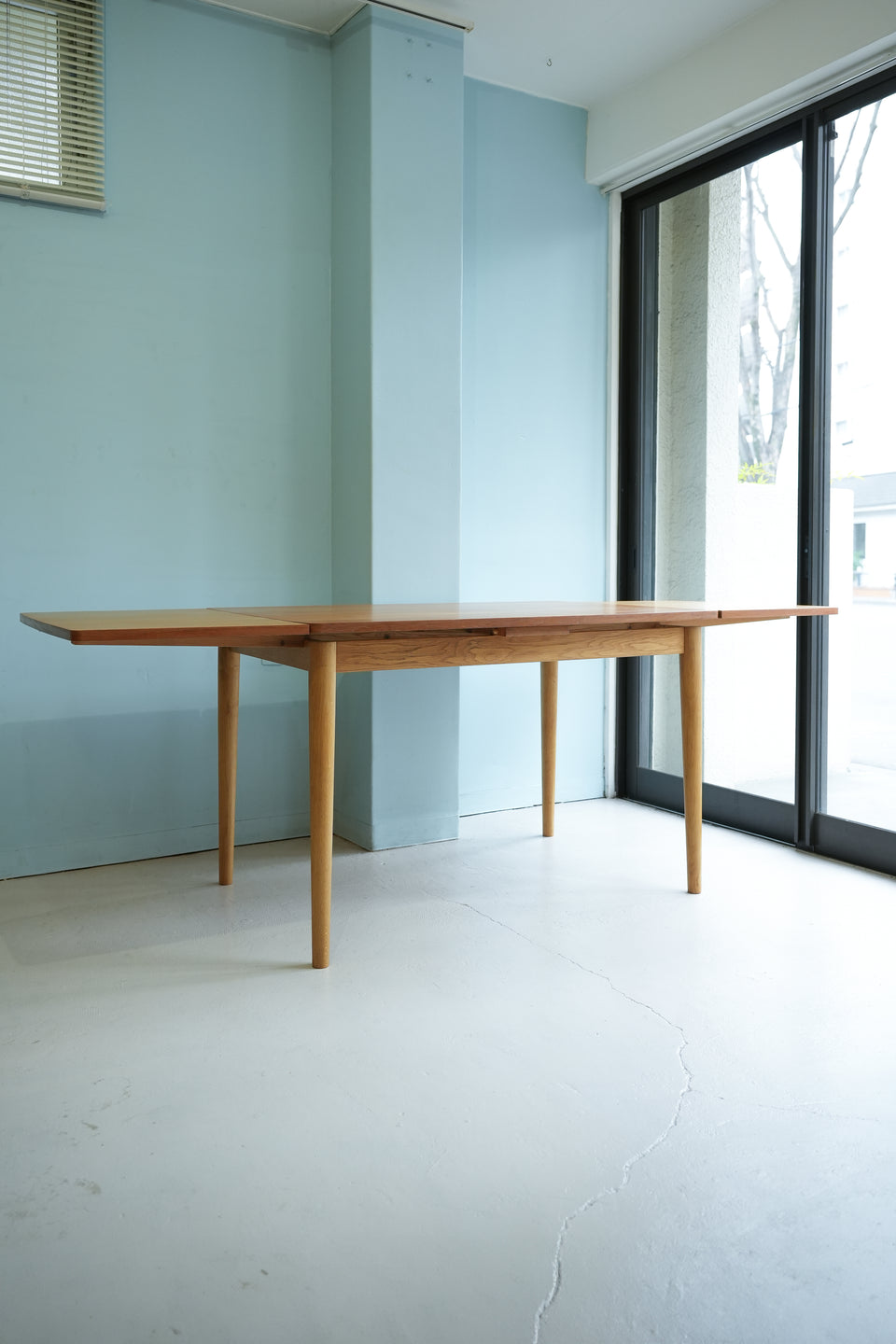 Danish Vintage Extension Dining Table Teak and Oak/デンマークヴィンテージ エクステンション ダイニングテーブル 北欧家具