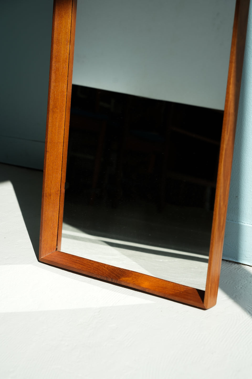 Danish Vintage Wall Mirror Teakwood Frame/デンマークヴィンテージ ウォールミラー 鏡 チーク材 北欧インテリア