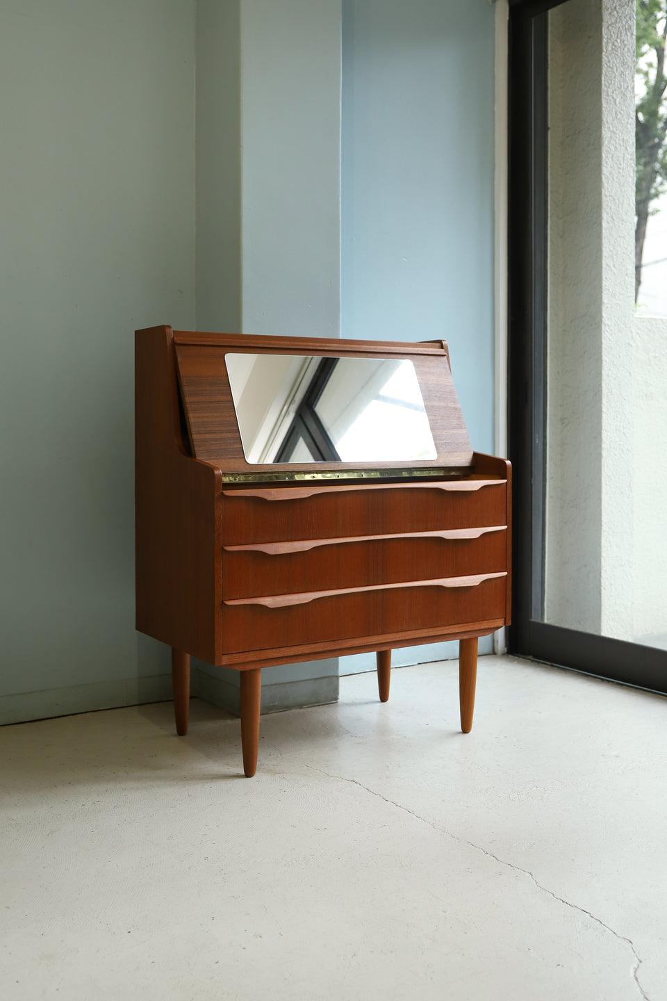 Danish Vintage Writing Bureau Dresser/デンマークヴィンテージ ライティングビューロー ミラー付き ドレッサー 北欧家具