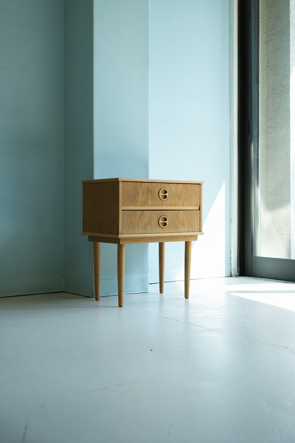 Danish Vintage Small Side Chest Oakwood/デンマークヴィンテージ スモールサイドチェスト 2段 オーク材