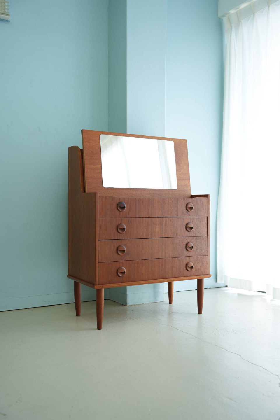 Danish Vintage Writing Bureau Dresser/デンマークヴィンテージ ライティングビューロー ミラー付き 北欧家具