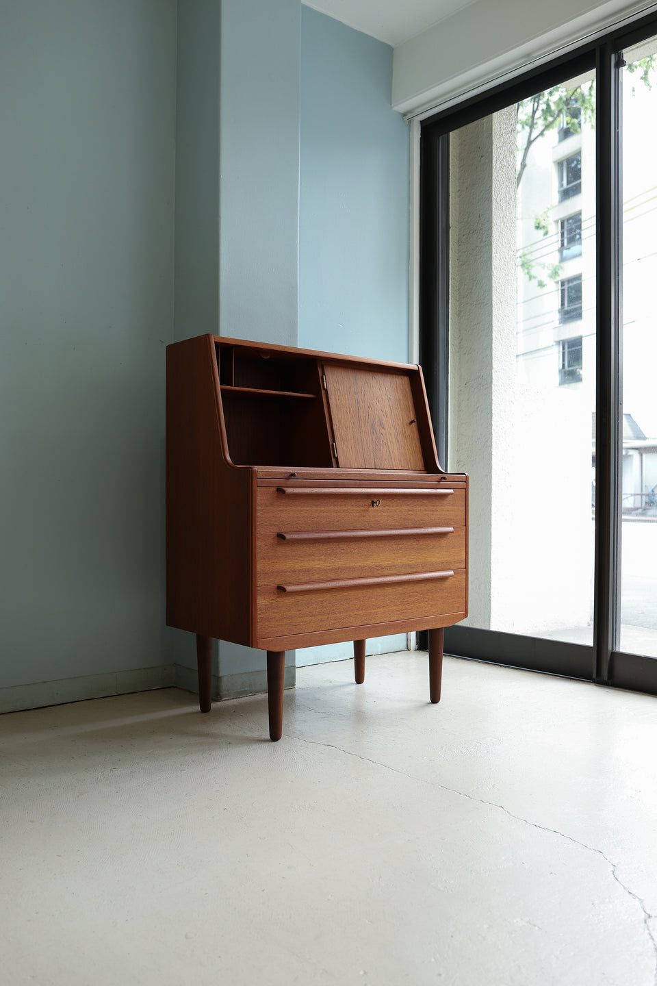 Danish Vintage Ølholm Møbelfabri Writing Bureau with Mirror/デンマークヴィンテージ ライティングビューロー ミラー付き 北欧家具