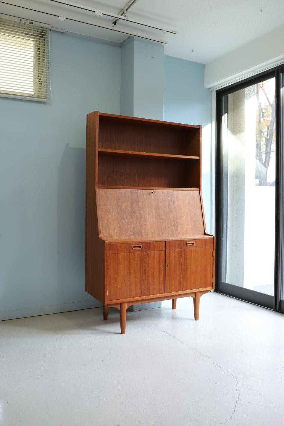 Danish Vintage Bookcase Writing Bureau H.P.Hansen Møbelindustri/デンマークヴィンテージ H.P.ハンセン ブックケース ライティングビューロー 北欧家具