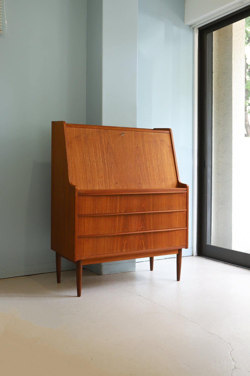 Danish Vintage Writing Bureau Secretary Desk/デンマークヴィンテージ ライティングビューロー チーク材 北欧家具