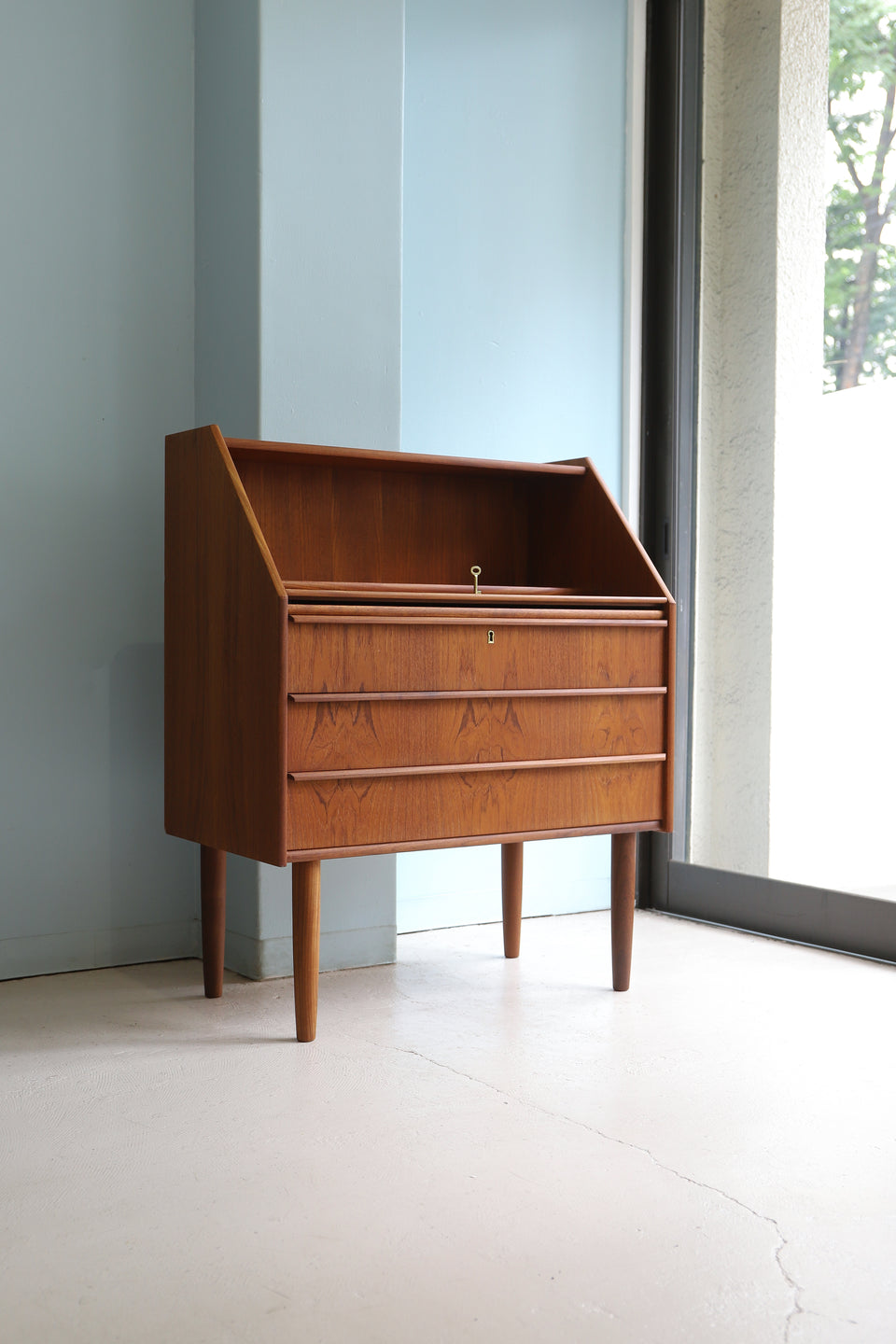 Danish Vintage Hanbjerg Møbelfabrik Writing Bureau/デンマークヴィンテージ ライティングビューロー デスク チーク材 北欧家具