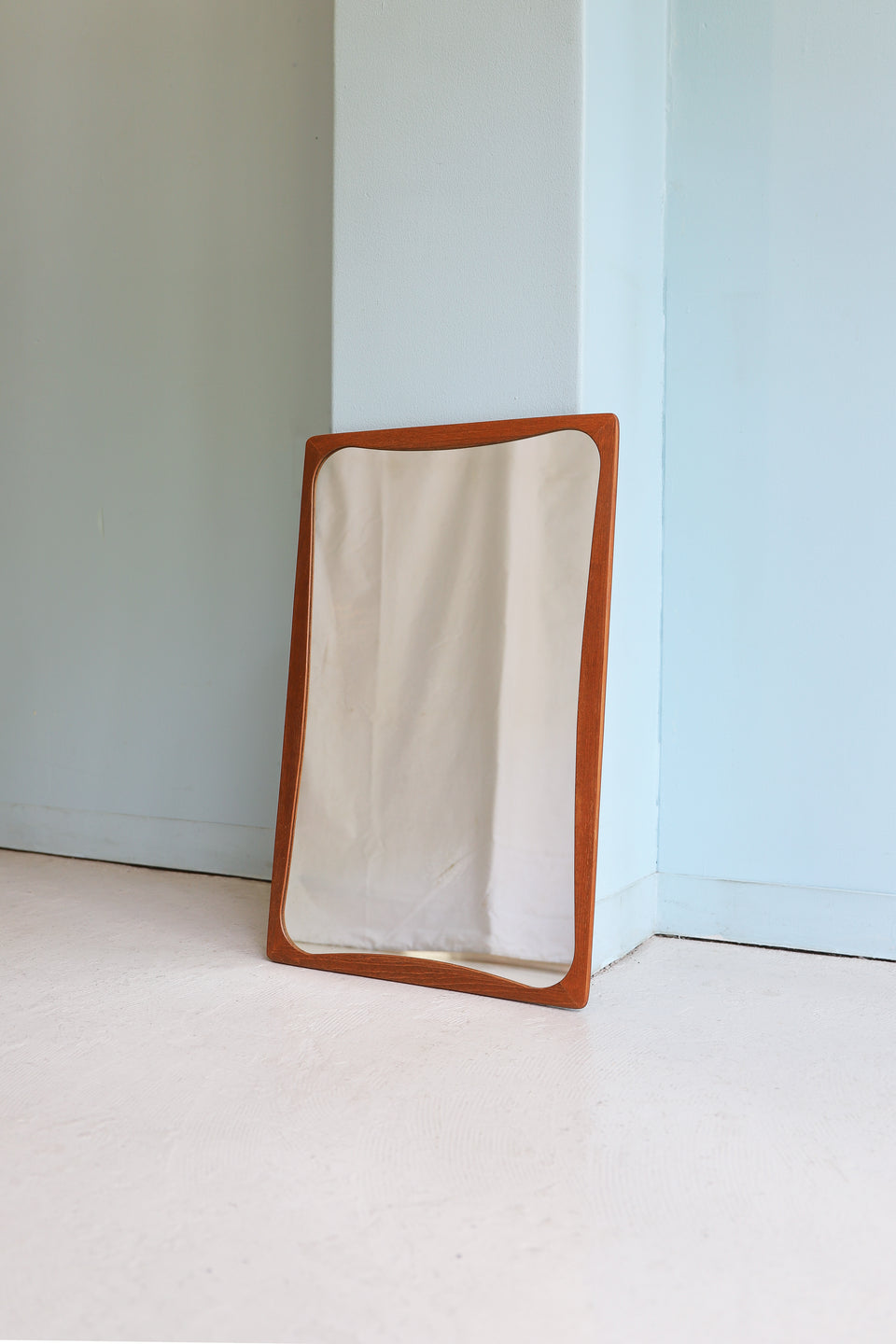 Teakwood Frame Danish Vintage Wall Mirror/デンマークヴィンテージ ウォールミラー 鏡 チーク材 北欧インテリア