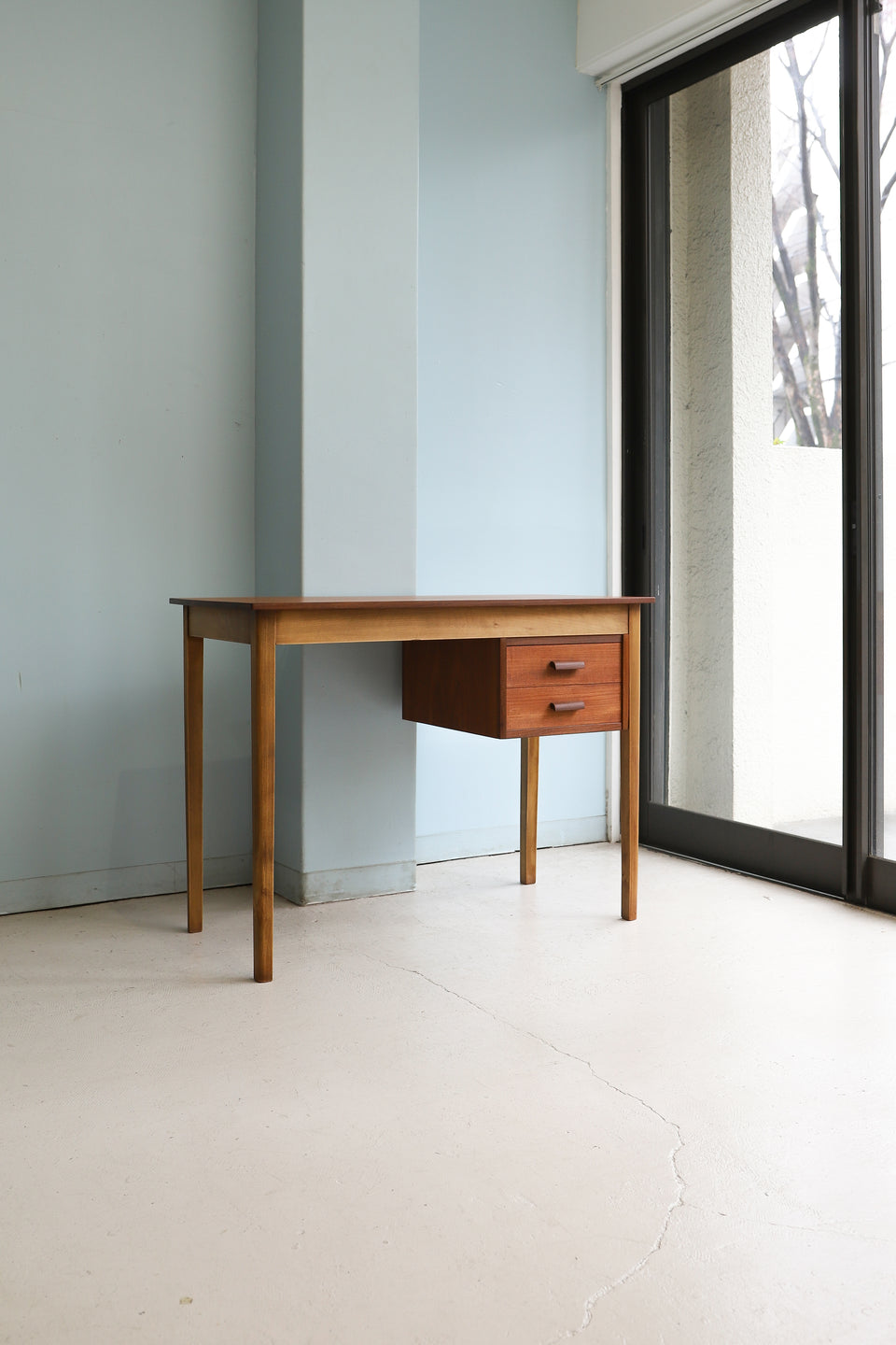 Single Pedestal Desk Danish Vintage/デンマークヴィンテージ デスク 片袖 机 北欧家具