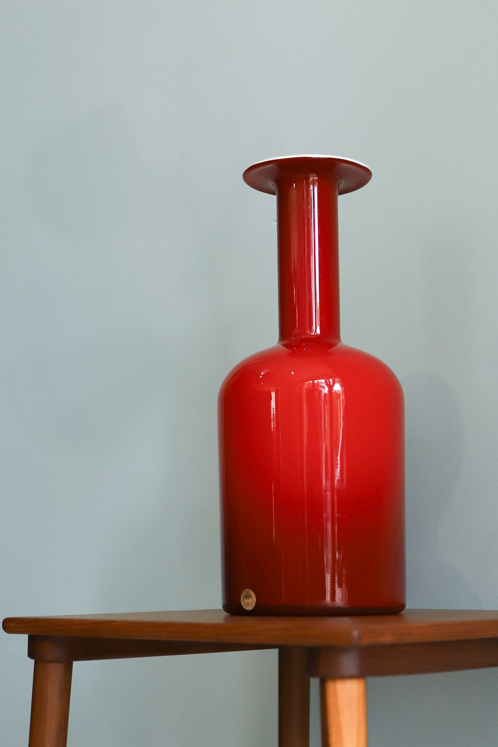 Holmegaard Gul Vase Red Danish Vintage/ホルムガード ガルベース ガラス 花瓶 デンマーク 北欧ヴィンテージ