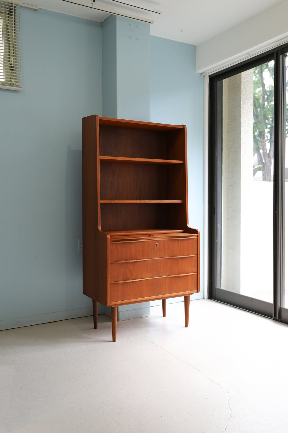 Danish Vintage Bookcase Bureau/デンマークヴィンテージ ブックケース ビューロー 本棚 チーク材 北欧家具