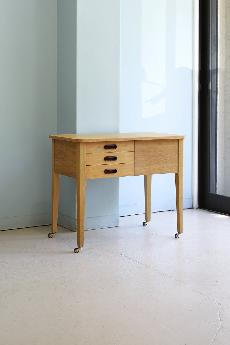 Scandinavian Vintage Sewing Table Wagon Oakwood/北欧ヴィンテージ ソーイングワゴン サイドテーブル オーク材