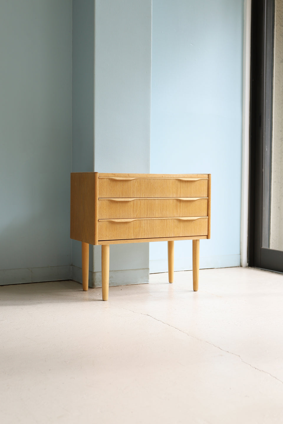 Danish Vintage Oakwood 3drawers Side Chest/デンマークヴィンテージ 3段 サイドチェスト オーク材 北欧家具