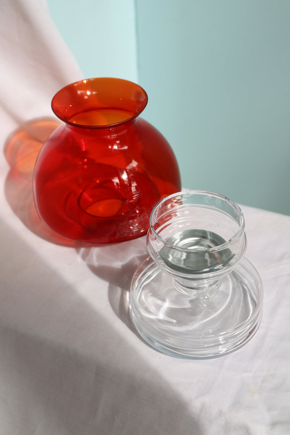 Scandinavian Vintage Glass Candle Holder/北欧ヴィンテージ キャンドルホルダー ガラス 燭台 ミッドセンチュリー