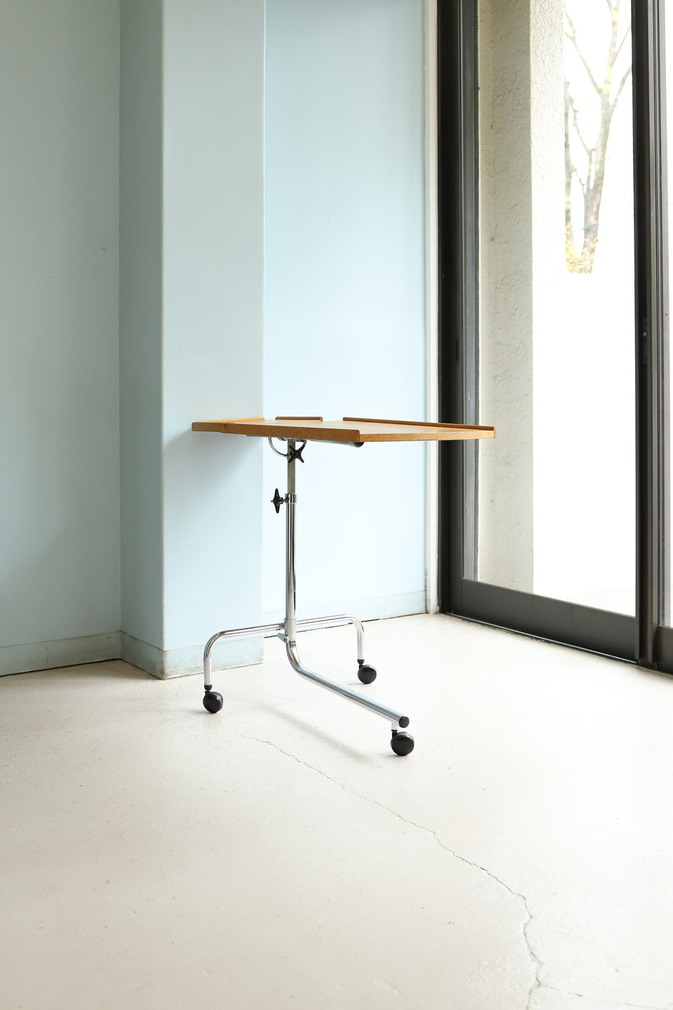 Danish Vintage H.M.N Adjustable Caster Table/デンマークヴィンテージ キャスターテーブル オーク材