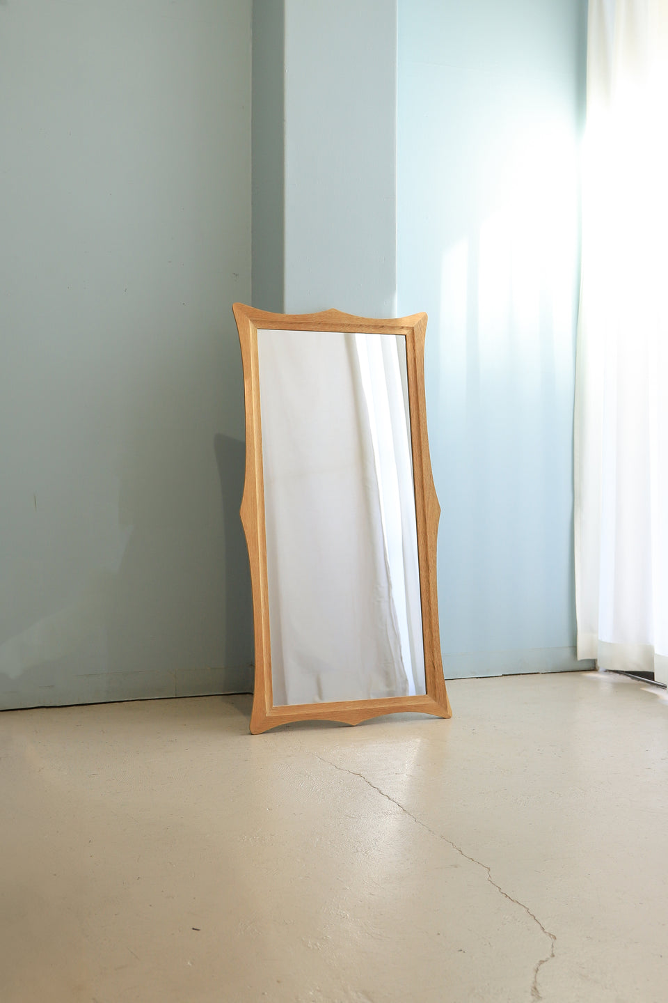 Oakwood Frame Wall Mirror Aarhus Glasimport og Glassliberi Danish Vintage/デンマークヴィンテージ ウォールミラー 姿見 オーク材 北欧インテリア