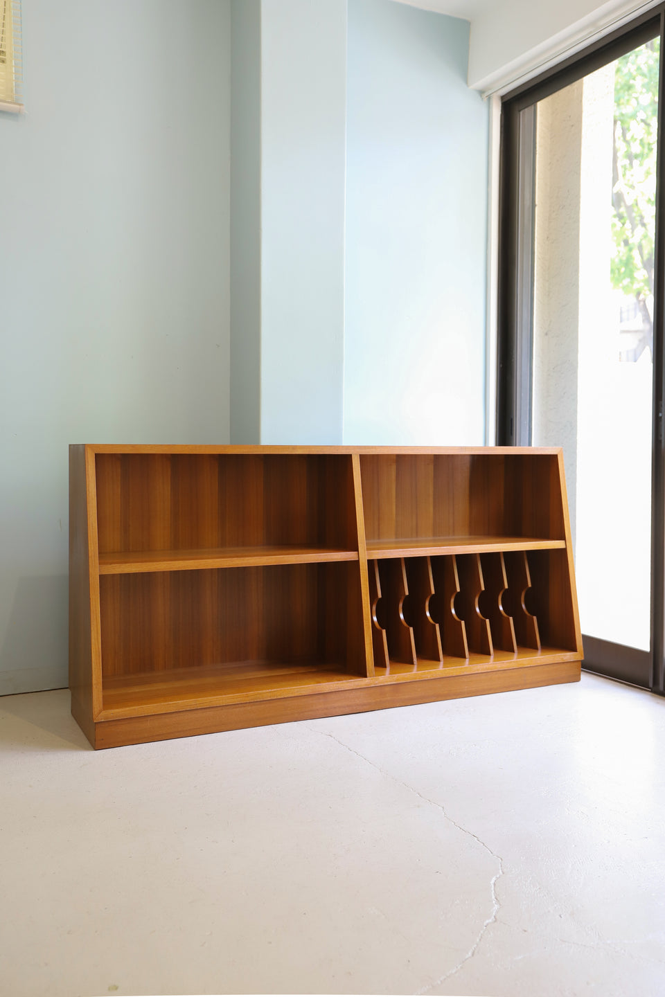 Teakwood Low Book Record Shelf Japanese Vintage/ジャパンヴィンテージ 本棚 レコードシェルフ チーク材 レトロモダン